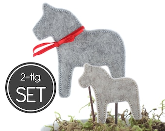 ITH embroidery file Dala horse set 10x10 frame | In The Hoop Embroidery Design | Horse decorative plugs, flower plugs, garden plugs