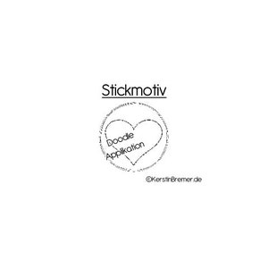 Stickdatei Herz Button 10x10 4x4 Doodle Applikation Stickmuster Bild 2