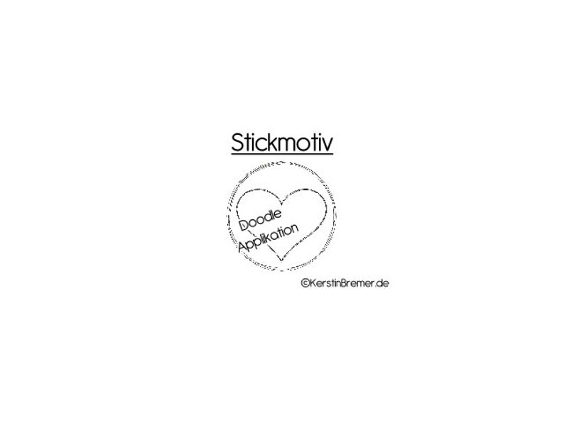 Stickdatei Herz Button 10x10 4x4 Doodle Applikation Stickmuster Bild 2