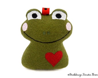 ITH Embroidery File Frog 10x10 (4x4) - Pendant, Cuddly Toy & Decoration