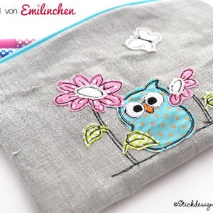 Embroidery file owl with flowers 10x10 embroidery frame owls doodle application embroidery pattern image 2