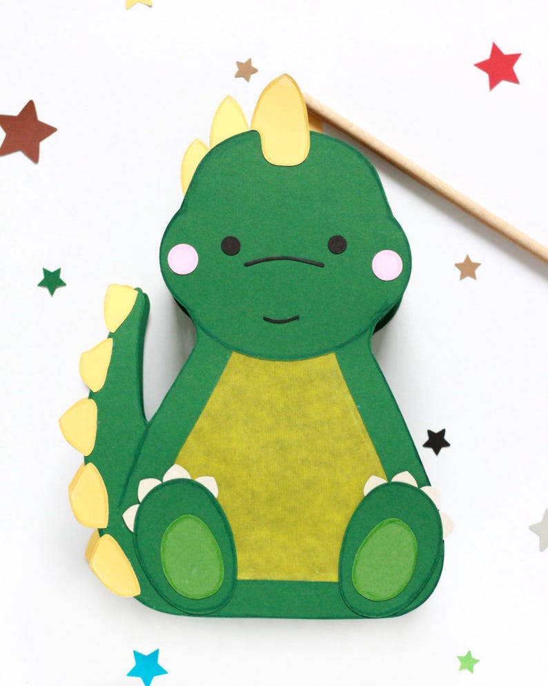 Set di modelli per la creazione di lanterne a tema dinosauri in formato PDF, SVG, DXF e per plotter, con istruzioni per il download | Lanterna fai da te a tema Stegosauro per la festa di San Martino immagine 2