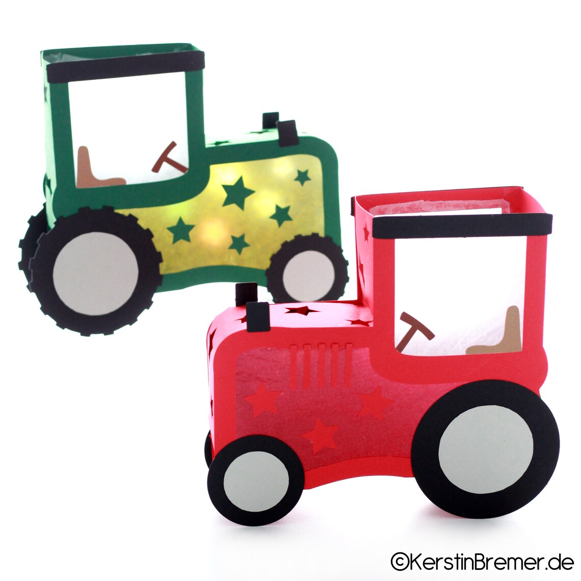 Traktor Laterne Bastelvorlage Inkl. Bastelanleitung Zum - Etsy