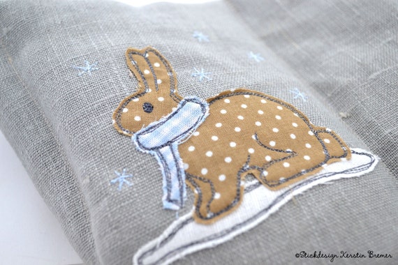 Stickdatei Winter Hase 13x18 (5x7) Doodle Applikation