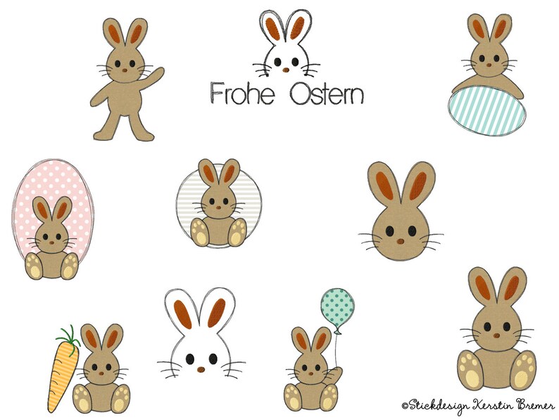 Embroidery file bunny set 10x10 4x4 Doodle application image 3