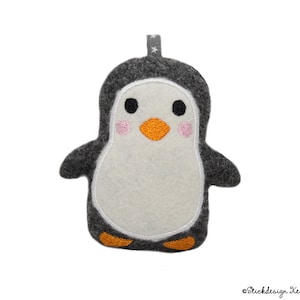 ITH embroidery file penguin 13x18 (5x7) | Penguin In the Hoop Embroidery Design for Embroidery Machines | Cute cuddly toy, pendant & decoration