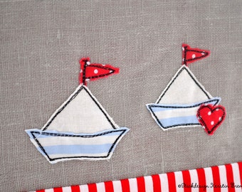 Stickdatei Boot Set 10x10 (4x4) Doodle Segelboot, Segelschiff, Schiff