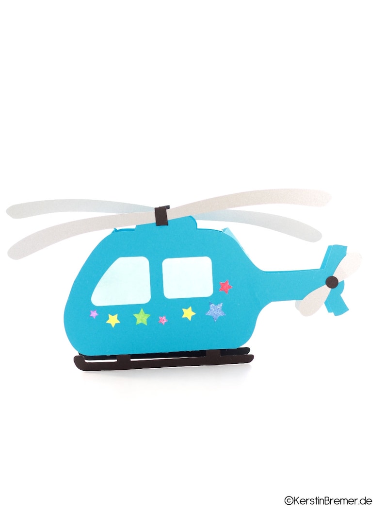 Hubschrauber Helikopter Laterne Bastelvorlage Kinderlaterne PDF Datei zum Ausdrucken und selber basteln. DIY für St. Martin Laternenumzug, Kinderzimmer Dekoration oder Mottoparty Kindergeburtstag.