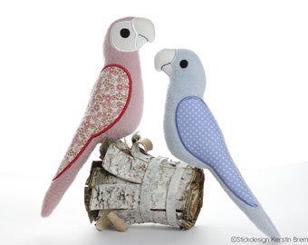 2 ITH Embroidery File Parrot 18x30 (7x12) Set - Embroidery Pattern - Fabric Bird, Paralyse, Soft Toy, Stuffed Animal, Bird,