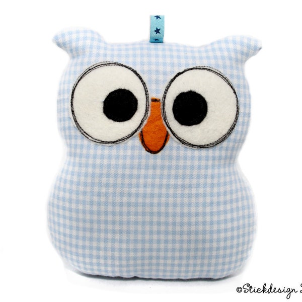ITH Embroidery File Owl 10x10 (4x4) - Pendant, Mobile, Keychain, Cuddly Toy & Decoration