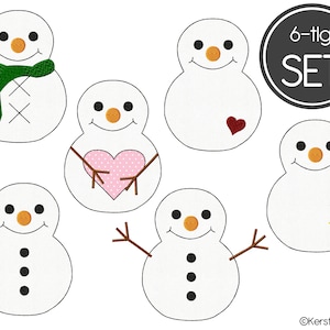 Embroidery file snowman set 10x10 (4x4) Doodle application embroidery pattern for winter and Advent, Christmas