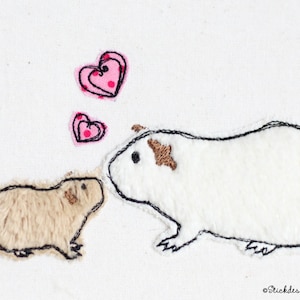 Embroidery file Guinea Pig Love 13x18 (5x7) Doodle Applique Embroidery Pattern