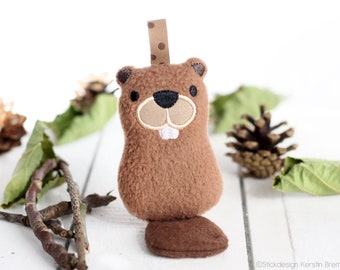 ITH embroidery file Beaver Ralf 10x10 (4x4) - Stuffed beaver embroidery pattern, pendant, stuffed toy, cuddly toy, pocket tree, keychain