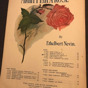 Mighty Lak&#39;A Rose Sheet Music by Etherbert Nevin American Composer Vintage
