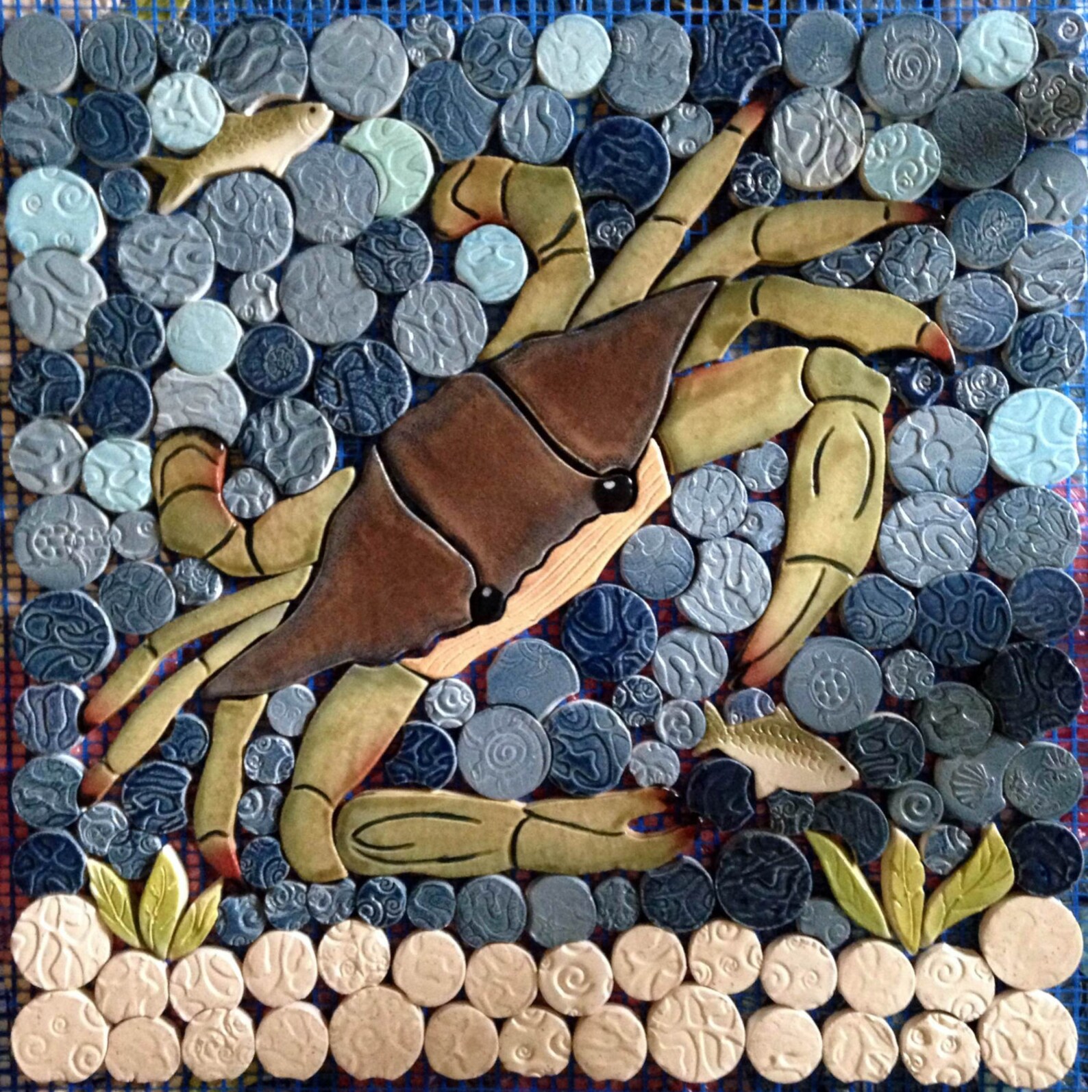 DIY Blue Crab Ceramic Tile Mosaic Backsplash or Wall Art. Etsy