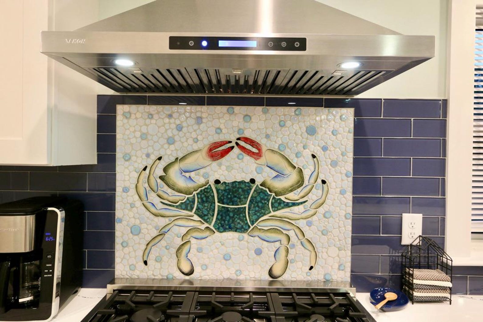 24x26 Handmade Ceramic Mosaic Backsplash or Shower Insert on Mesh ...