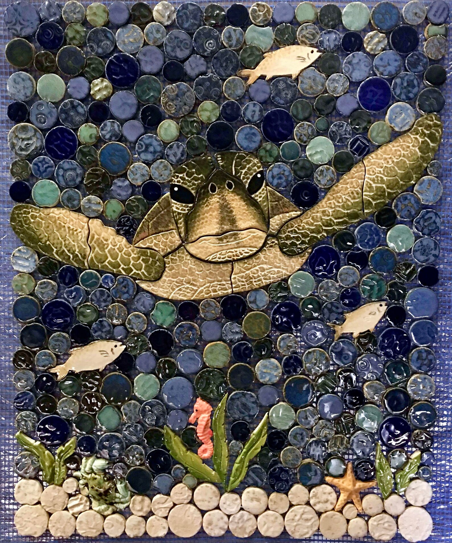 Custom Mosaic Sea Turtle Surf Back Splash or Etsy