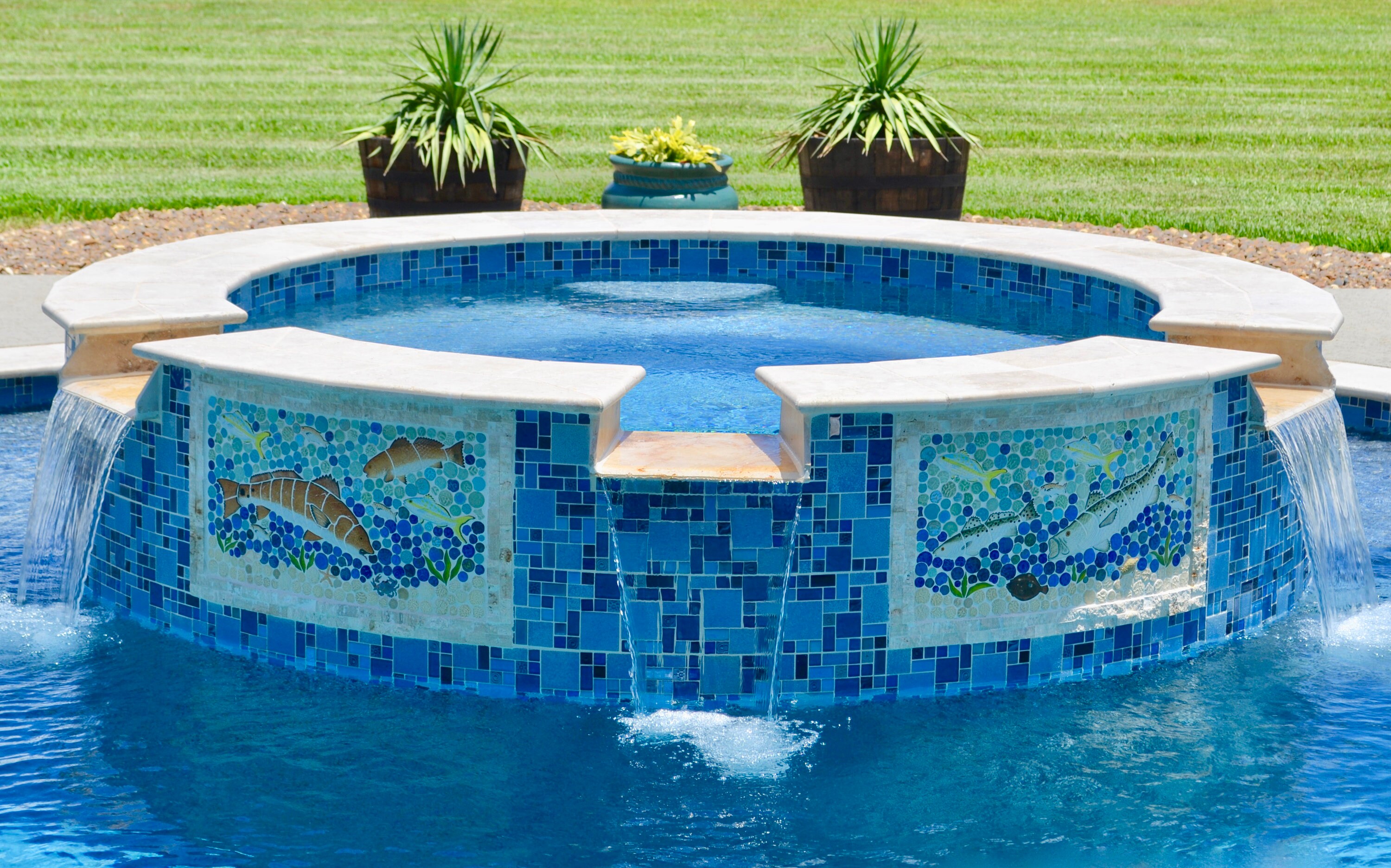 20x24 Handmade Ceramic Speckled Trout Backsplash or Shower Insert on ...