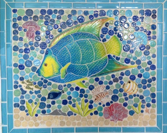 Custom Mosaic Fish Wrapping Paper Sheets