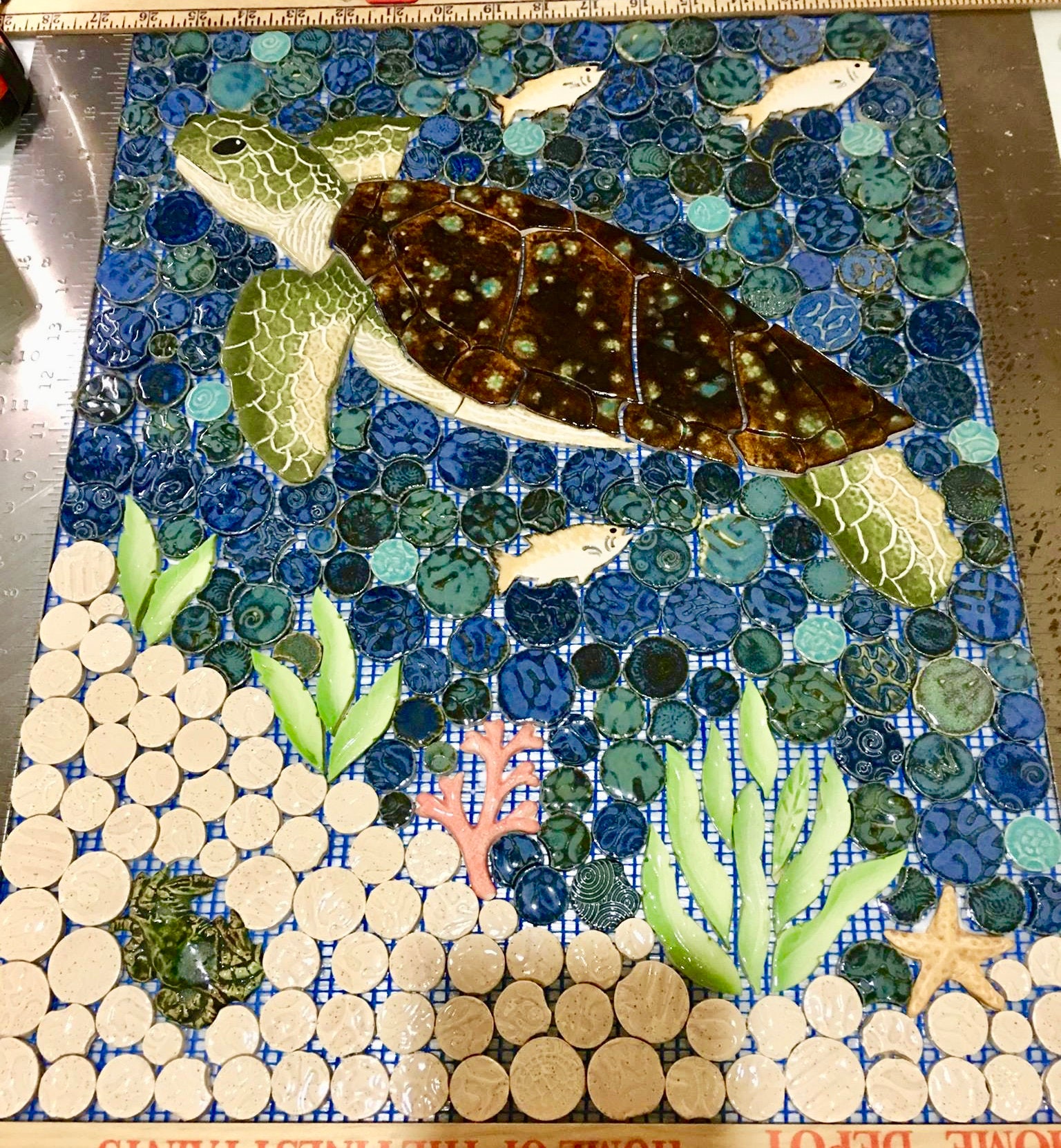 DIY Custom Mosaic Sea Turtle Sandy Back Splash or Etsy