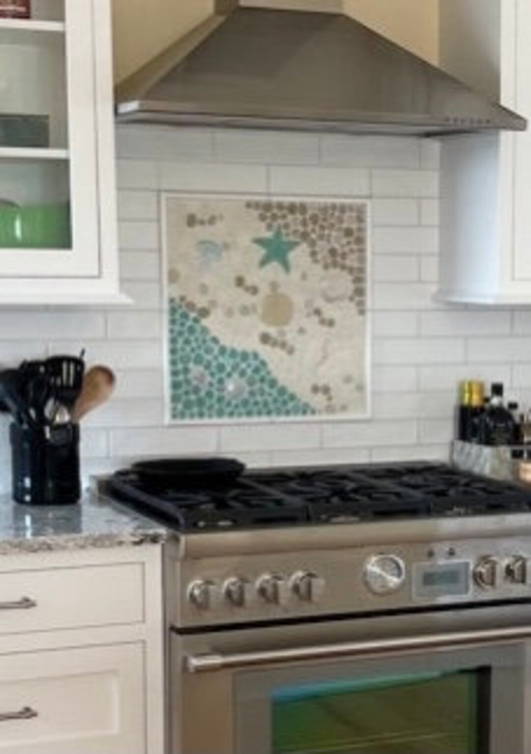20x24 Handmade Ceramic Backsplash or Shower Insert Ready to Install on ...
