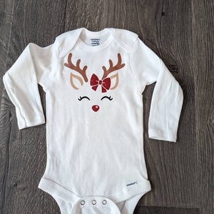 Girl Reindeer Baby Onesie