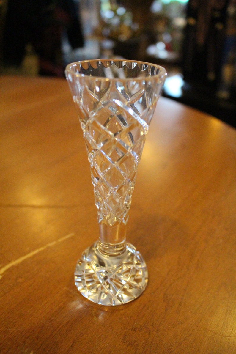Antique Cut Crystal Victorian Bud Vase Etsy