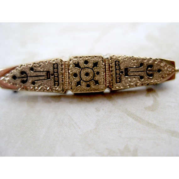 Antique Victorian Taille d'Epargne Pin Vintage Gol