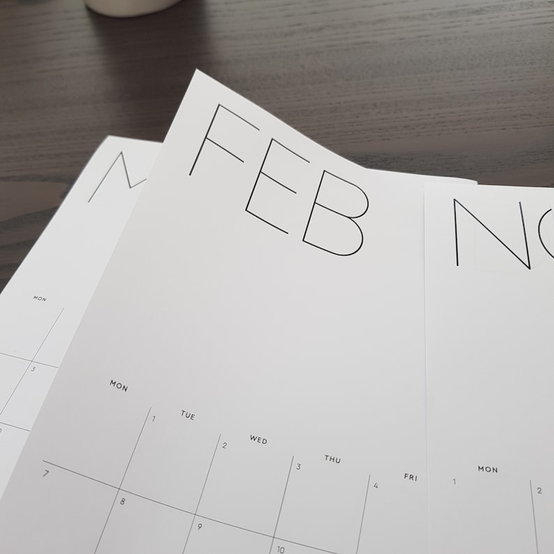 calendar 202122 printable a4 monday start financial year etsy