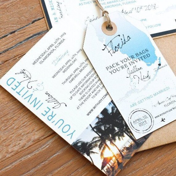 Florida Destination Wedding Save The Date Magnet Tag Design Etsy