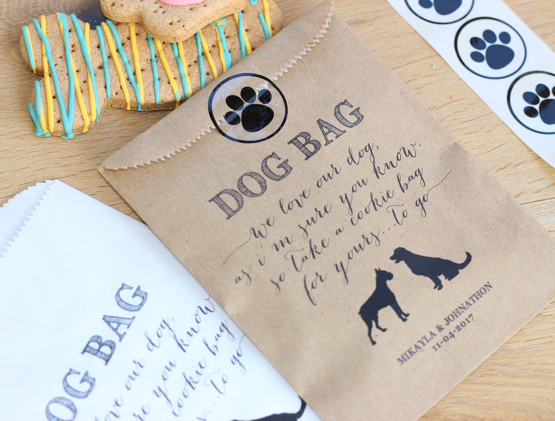 Dog Bag. Doggie Treats. Wedding Dog Favor Bag. Paper Bag for Etsy UK