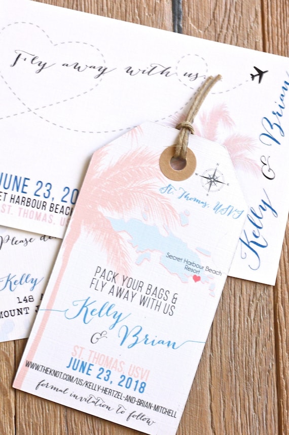 Caribbean And St Thomas Usvi Save The Date Luggage Tag Magnet Etsy