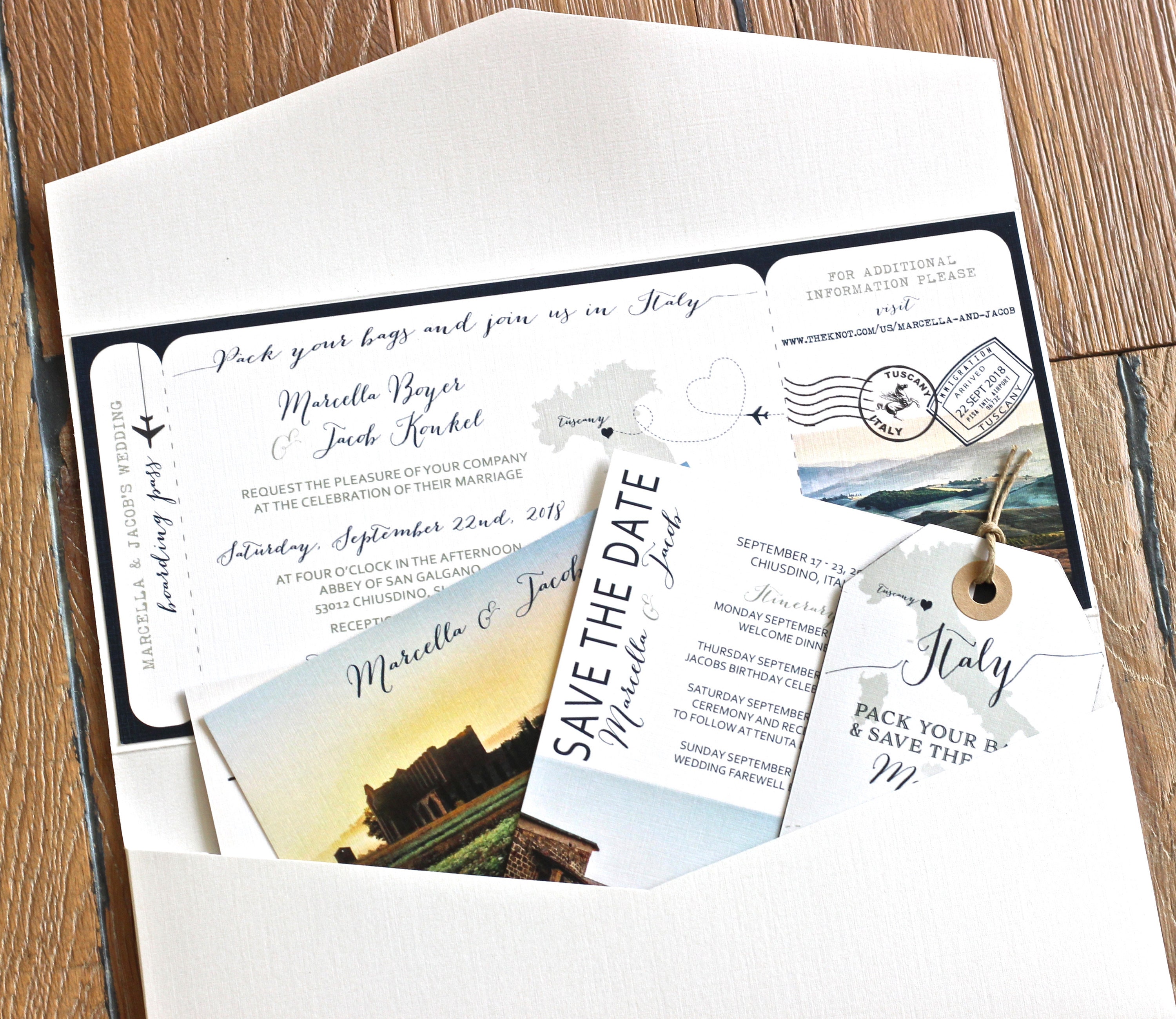 Italy Boarding Pass Wedding Invitation DESIGN FEE. Destination - Etsy