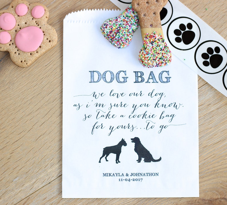 Dog Bag. Doggie Treats. Wedding Dog Favor Bag. Paper Bag for Etsy UK