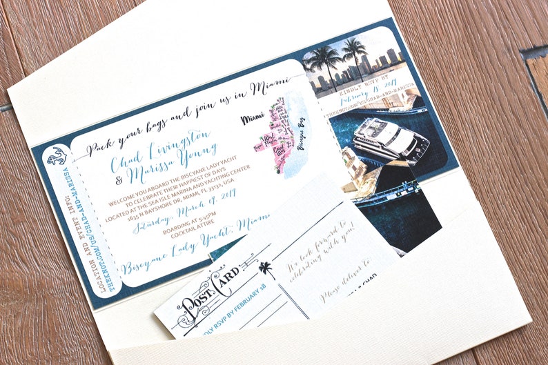 Boarding Pass Wedding Invitation Card Design