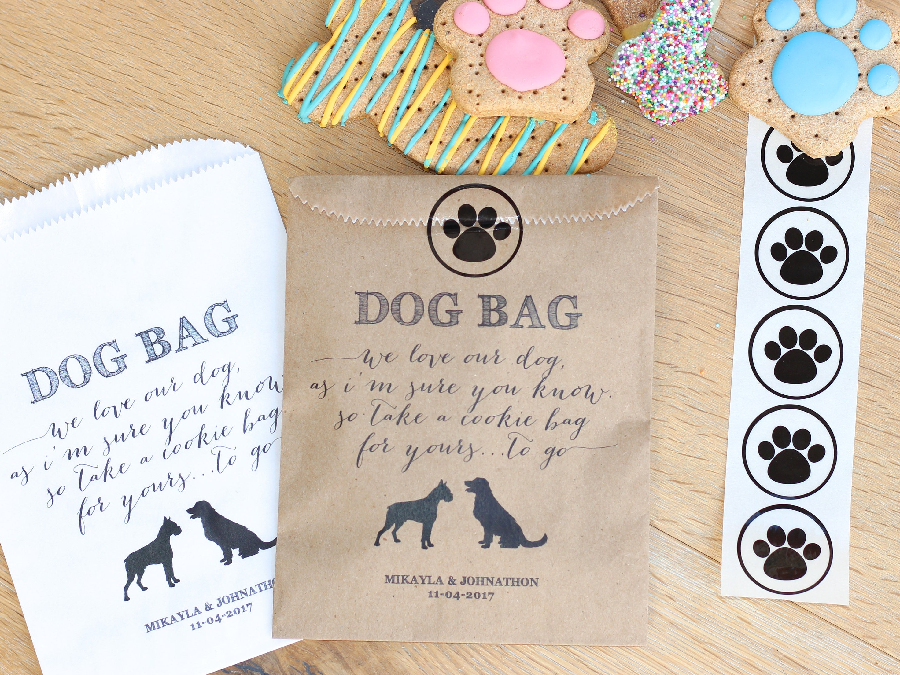 Dog bag. Doggie Treats. Wedding Dog Favor Bag. Paper Bag for Etsy