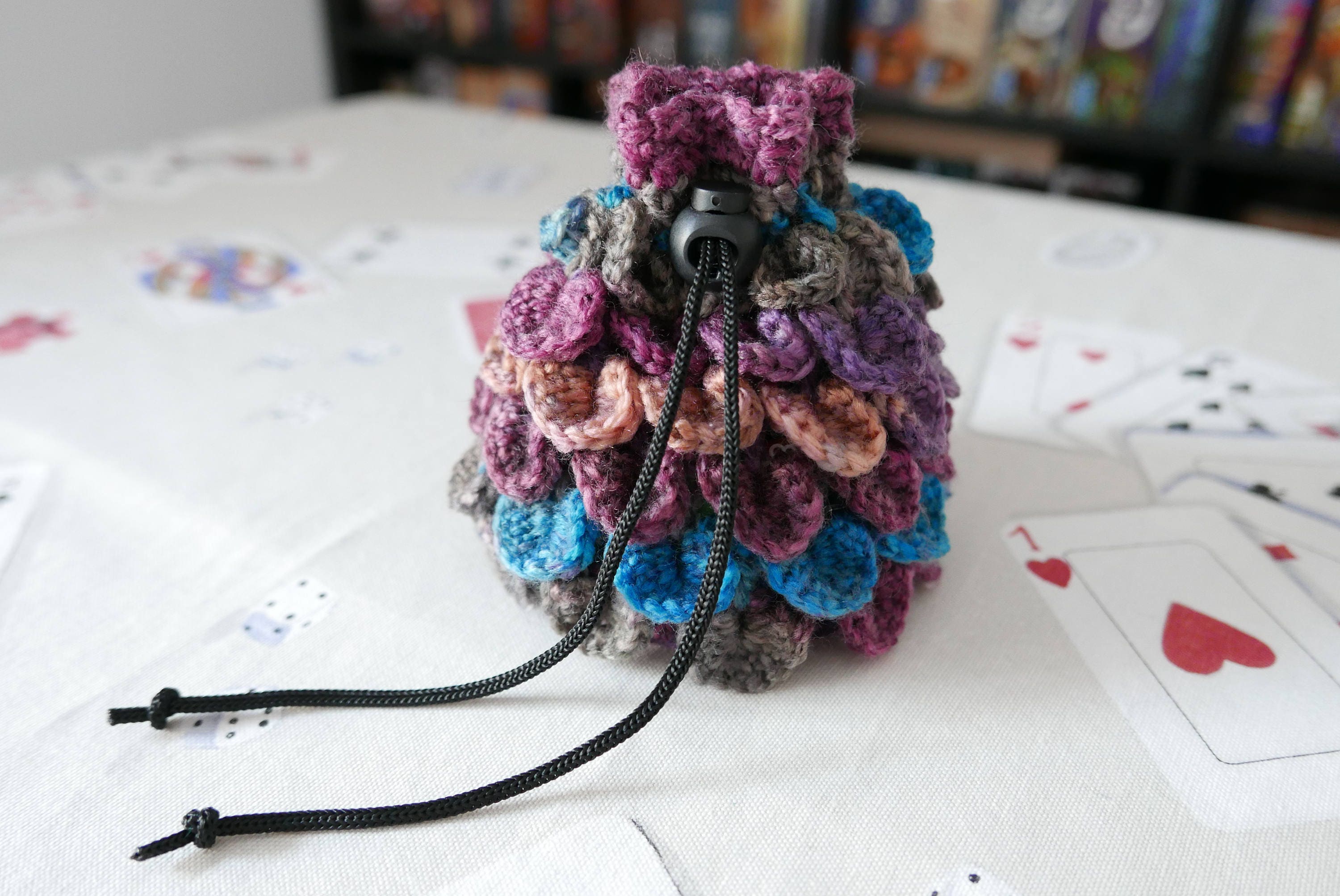 dragon scale dice bag crochet