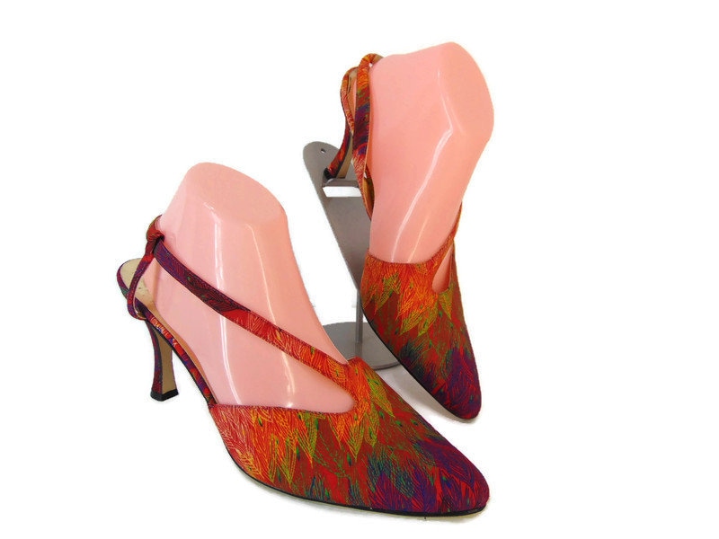 orange feather heels