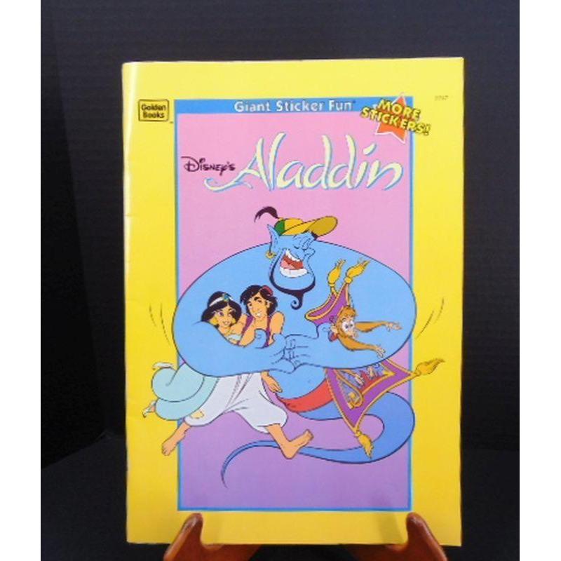 Vintage 1993 Disney Aladdin Giant Sticker Fun Coloring Book Golden ...