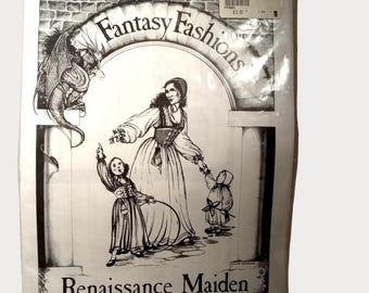 Vintage Fantasy Fashions Renaissance Maiden Sewing Pattern Dress Bodice Uncut