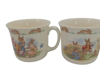 Palloncini da picnic vintage Bunnykins Royal Doulton Golden Jubilee del 1984 con coniglietto