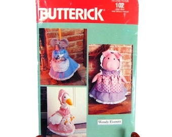 Cartamodello vintage Butterick 102 Wendy Everett Animali da cucina, non tagliato, anni '80, nuovo di zecca.