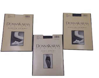 Vintage 80s Donna Karan Just Sheer Evening Shimmer S Pantyhose Control Top New