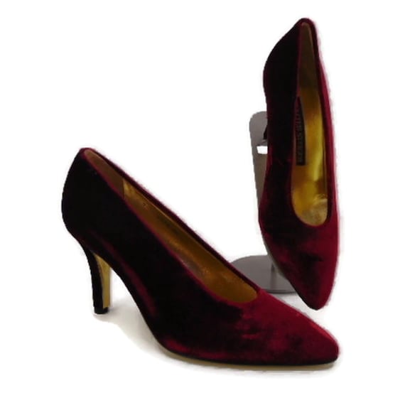 Walter Steiger Wine Red Velvet Heels 