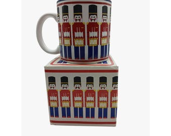 Vintage Nutcracker Soldier Coffee Mug Different Drummer Lynda Sylvester Japan NOS