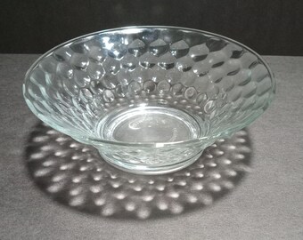 Ciotola in vetro vintage KIM con motivo a nido d'ape, realizzata in Indonesia, piccola, 5 pollici