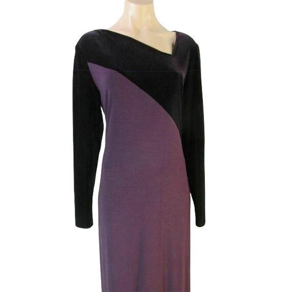 Chetta B Purple Velvet Jersey Maxi Dress 12 Geometric Body Con Stretch Vintage - Etsy Chetta B Purple Velvet Jersey Maxi Dress 12 Geometric Body Con Stretch Vintage - Etsy