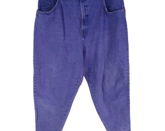 Vintage Venezia Purple High Waisted Tapered Jeans Womens Size 22 USA 100% Cotton