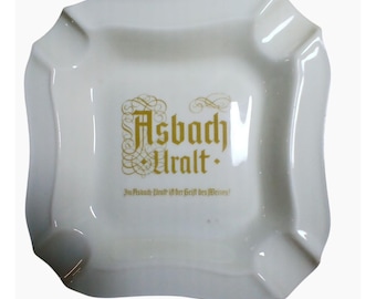 Asbach Uralt Porzellan Aschenbecher H&C Selb Bavaria Germany Weißgold Vintage Zigarren