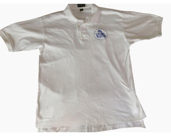 Vintage Weißes Poloshirt Yale 35th Reunion 1962 Grösse L All Sport 100% Baumwolle